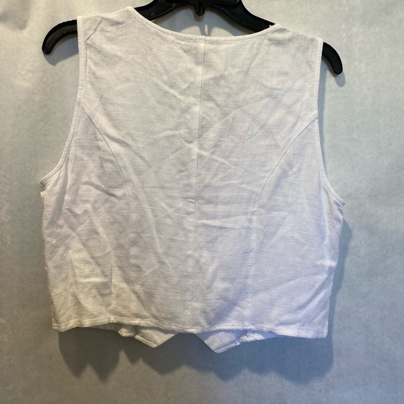 Aqua white button-down vest NWT L - Picture 6 of 6